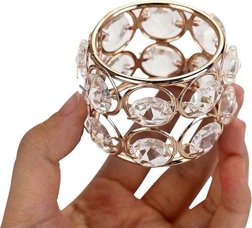 Miniatura 4 de OwnMy Juego de 6 servilleteros de cuentas de cristal hechos a mano brillantes para servilletas de tela, servilleteros para boda, fiesta, comedor,