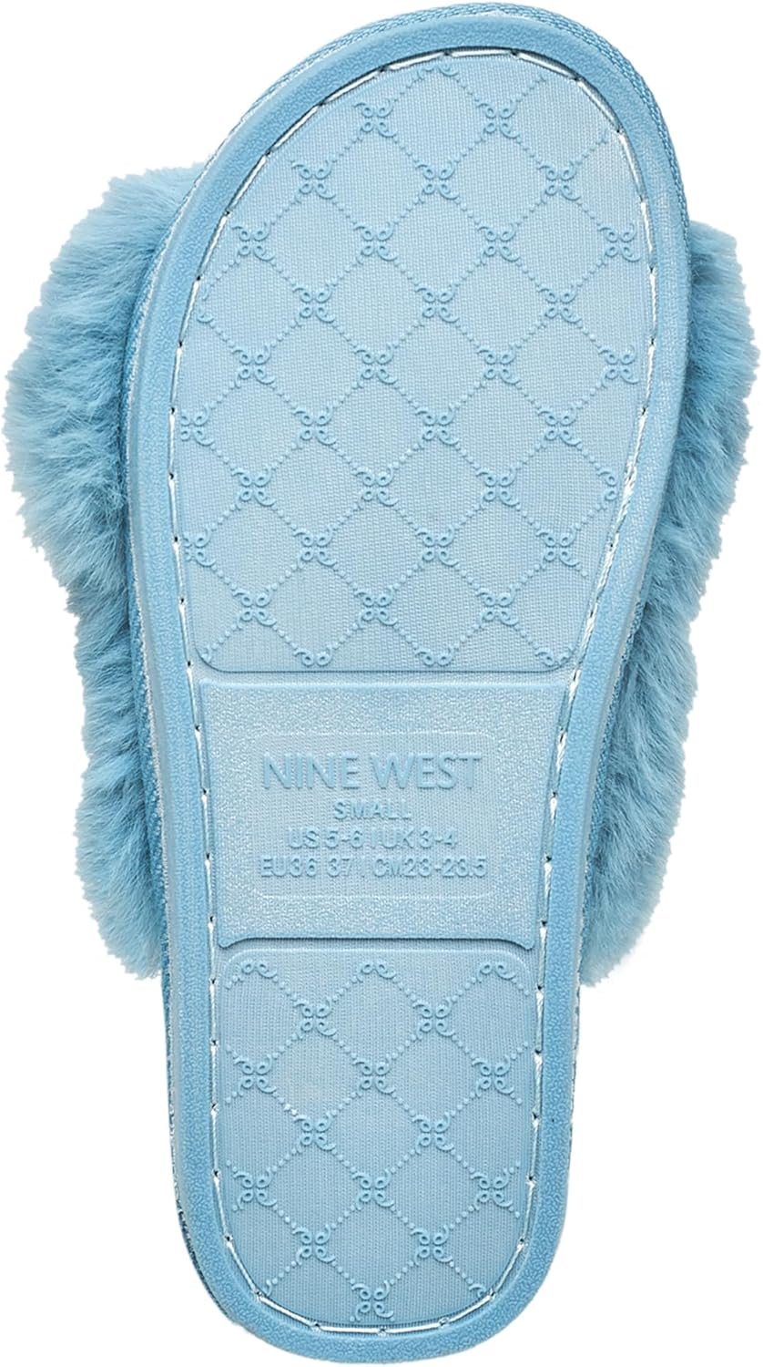 Nine West Women’s Plush Fuzzy Slide Slippers - Soft & Cozy, Multiple Colors - OCBL Size Large - Image 7