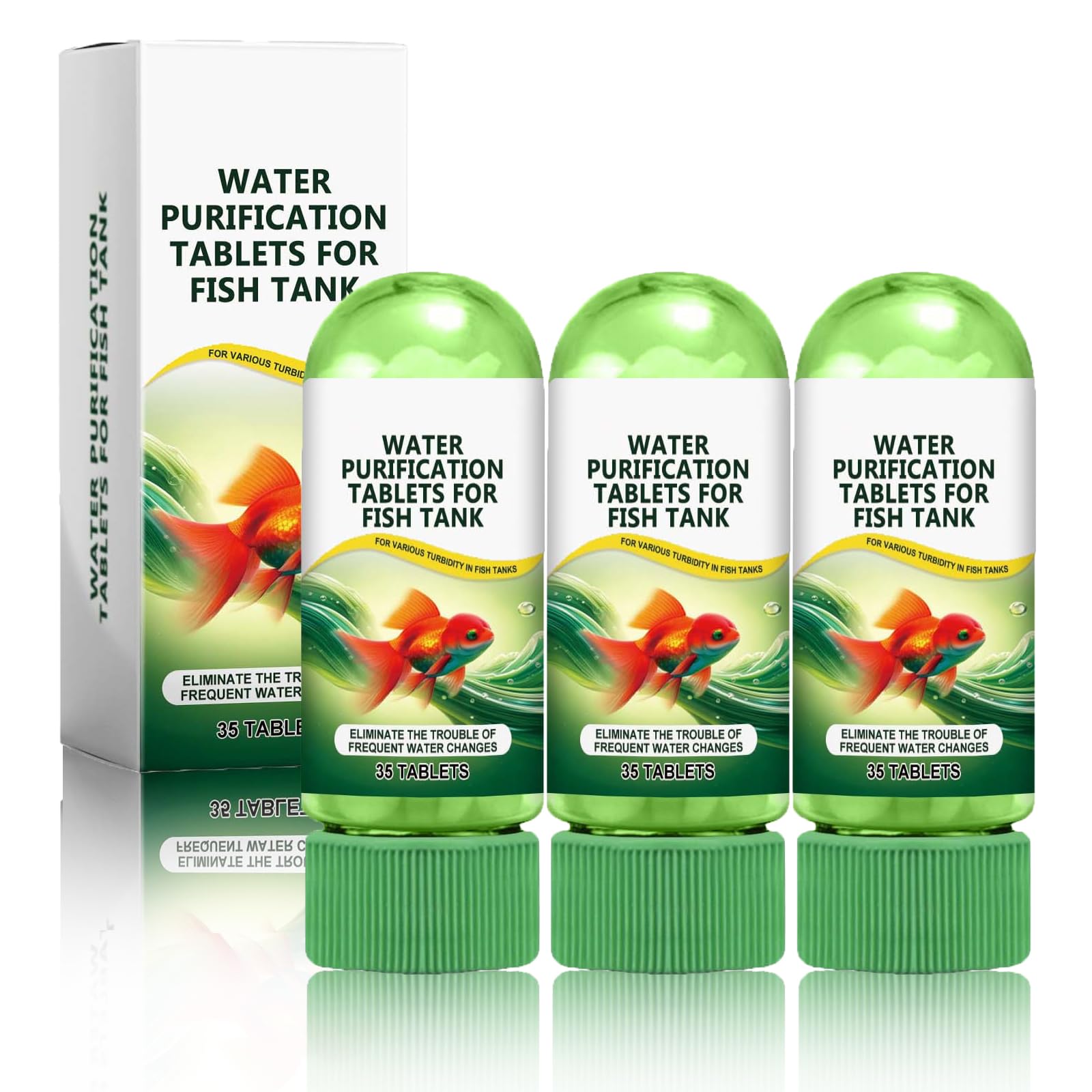 3 pièces Comprimés Puissants de Purification d'eau d'aquarium pour bac à Poissons, Lot de 35 Pastille Purification Eau pour Aquariums éliminant la Turbidité, Dispositif Portable pour Aquarium - 2