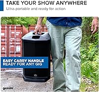 Vista 5 de Gemini Battery Powered PA System - Wireless Line Array Speakers with Subwoofer, 1000W Column Array, Built-in Mixer, 8 Hour Battery, DJ Karaoke