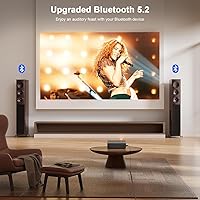 Vista 6 de [Aplicaciones integradas y enfoque automático/Keystone] Proyector inteligente con WiFi y Bluetooth, AuKing 800 ANSI 4K compatible con teléfono