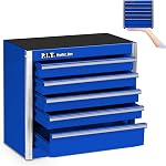 P.I.T. Mini Tool Box W22cm x D12cm, Portable 3 Drawer Steel Stackable Toolbox with Magnetic Tab Locking, White Micro Top Chest with Liner for Tools Storage and Organizers, Home DIY