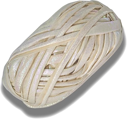 Paquete de 2 hilos para tejer, tela de ganchillo, color sólido, bolsa de manualidades, manta, cojín para proyectos de ganchillo (beige brillante)