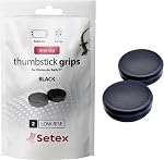 Setex Gecko Grip, Low Rise Thumbstick Grips for Switch Joy-Con Controller, & Switch OLED & Switch Lite | Anti-Slip Microstructured Analog Stick Thumb Grips, Black, Covers Only