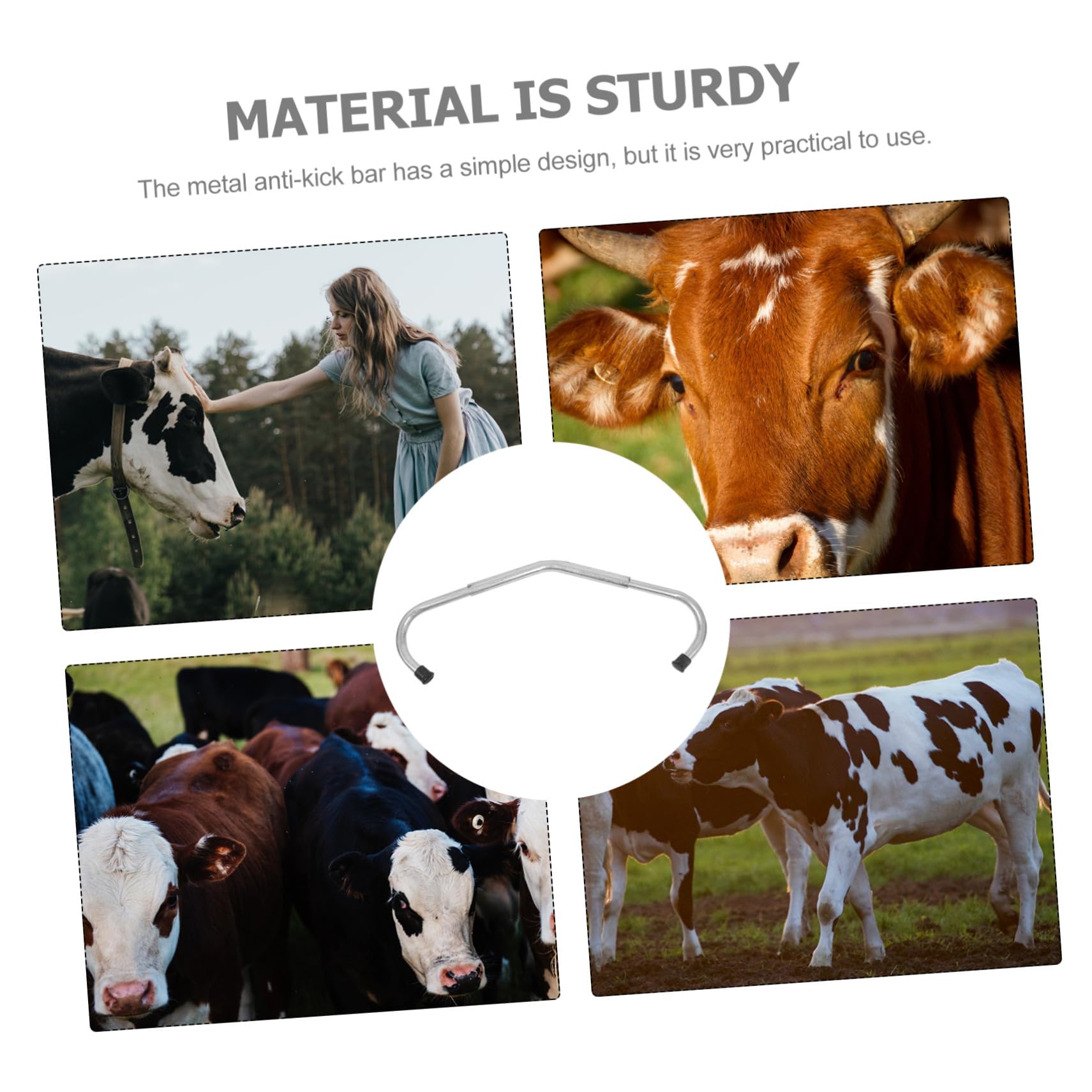SUPVOX Varilla Galvanizada Anti-patadas Ajustable para Ganado con Almohadillas de Accesorio Resistente para Establos y Pasturas Equipo Veterinario Seguro y Duradero