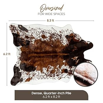 Amazon | NativeSkins オーバーサイズ フェイクカウハイドラグ