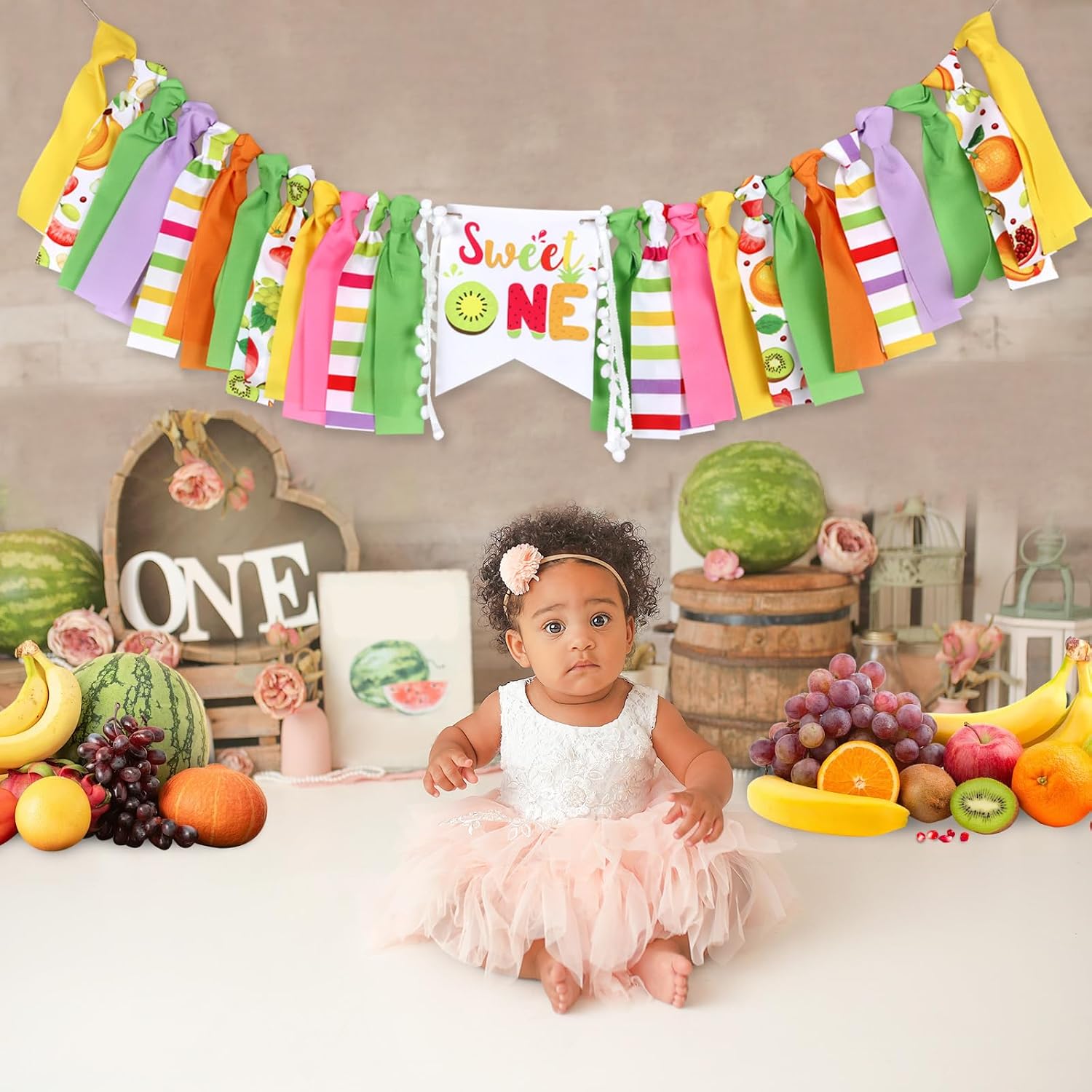 Fruit 1st Birthday Decorations Sweet One Fruit High Chair Banner Summer Fruit Theme 1st Birthday Decoration Hawaii Fruit One Highchair Banner Watermelon Pineapple Dancing Fruit 1st Birthday Supplies for Girl