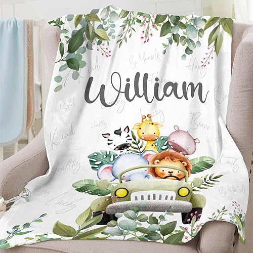 Miniatura 2 de Personalized Baby Blanket for Boys, Custom Baby Blanket Gift with Name Picture Customized Soft Fleece Blankets for Kids Girls Toddler Swaddle