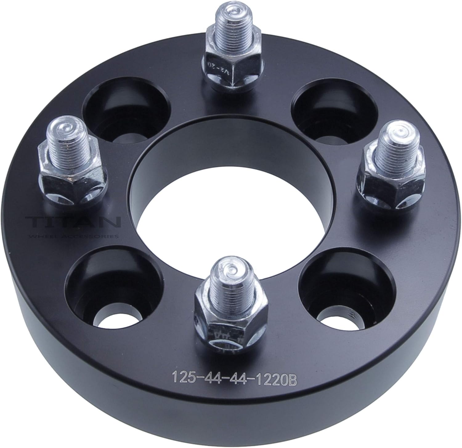 1" Golf Cart Wheel Spacers - Wider Stance, Increased Clearance, Fits EZ GO Fits EZGO Fits Club Car Golf Cart - 1 Inch (25mm), 4x4, 1/2x20 Studs - Set of 4 - Black