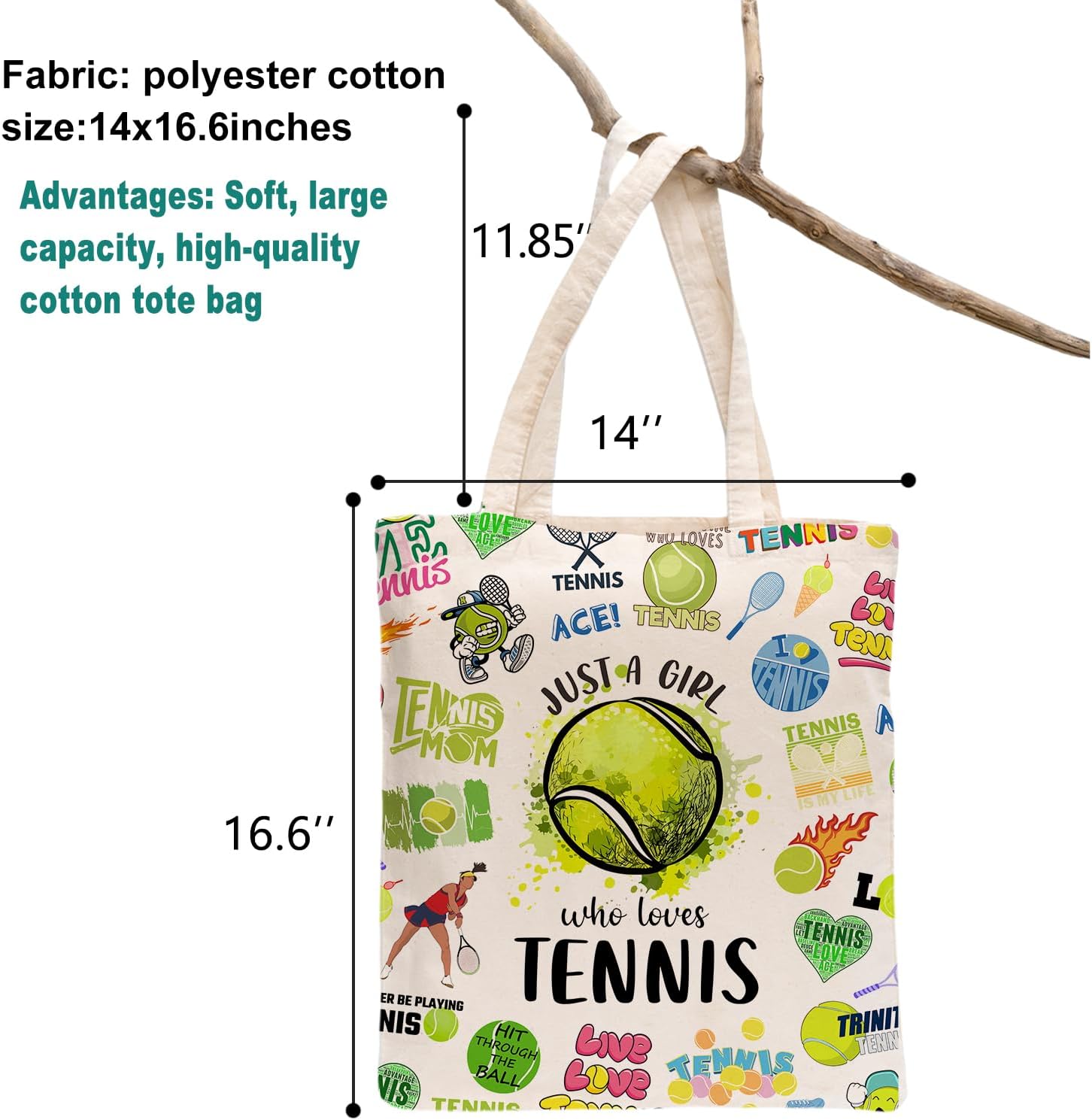 Tennis Accessories for Women - Inspirational Tennis Tote Bag Gifts for Girls & Players - Image 5