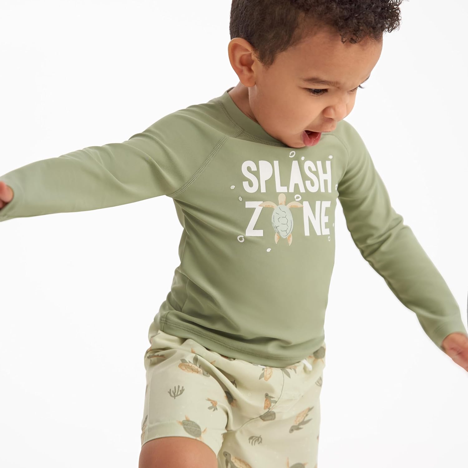 Gerber Baby & Toddler Boys Long Sleeved Rashguard Swim Bathing Suit Set
