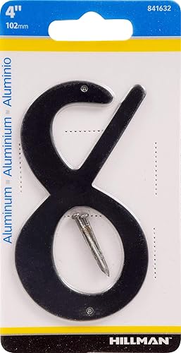 Miniatura 2 de Hillman uñas en character cartel con taladrados agujeros de montaje incluye Hardware, negro de aluminio, 4inches 1-sign, negro