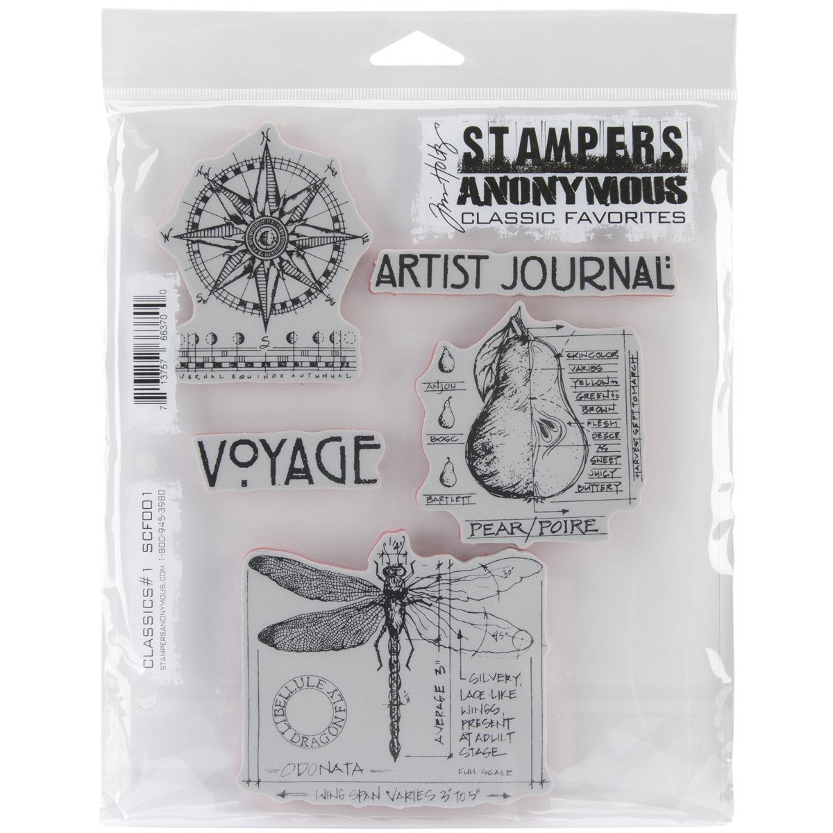 Stampers Anonymous Cling Stamps 7"X8.5"-Classics #1