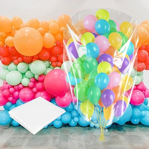 Miniatura 4 de LOVYNO 2 bolsas de transporte de globos de plástico, grandes bolsas de almacenamiento gigantes transparentes para almacenamiento de transporte,