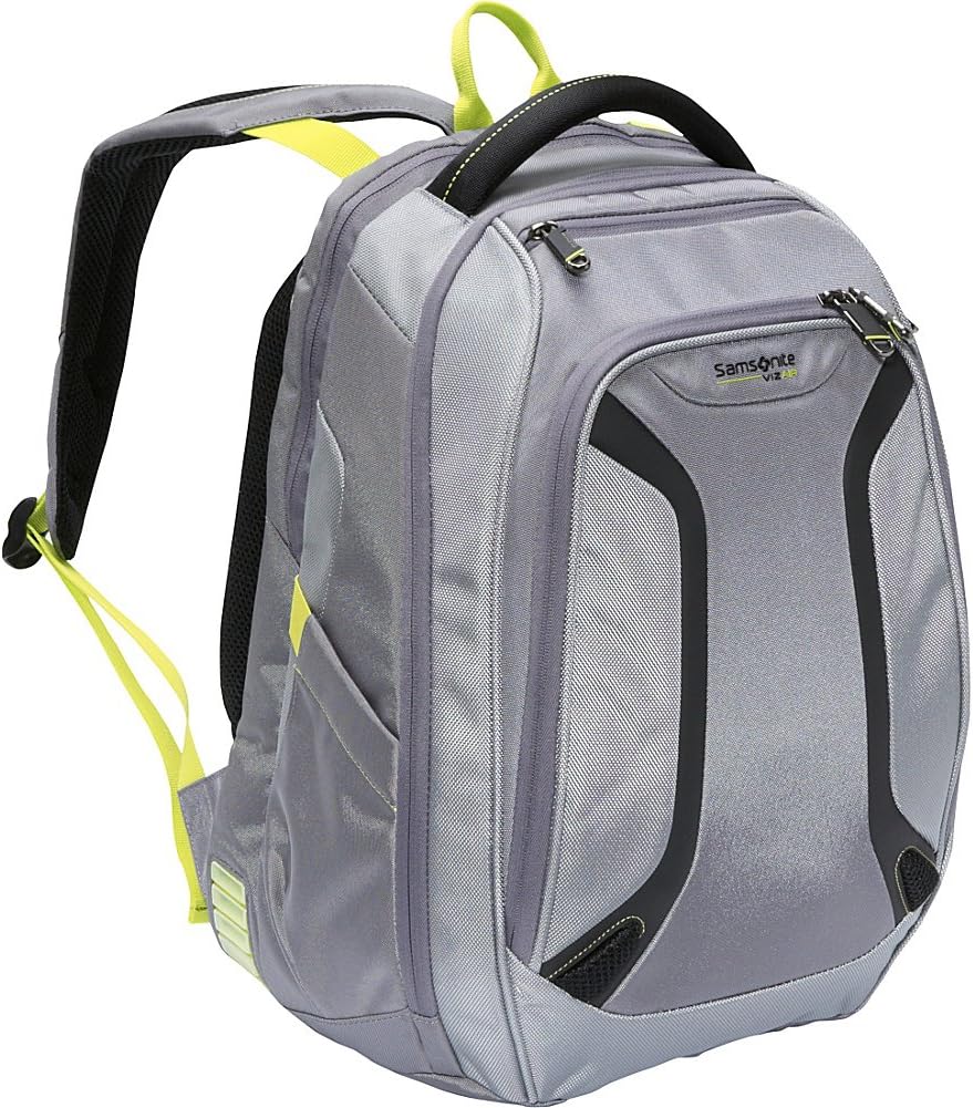 Samsonite Luggage Vizair Laptop Backpack, Gunmetal/Volt Green, 15.6 Inch