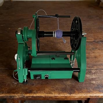 12v Wool Yarn Winding Machine, Adjustable Speed Yarn Winder, Max Speed 800rpm, Forward and Reverse Rotation, with 3 X 4 Oz Spools, 12.0mm Bore Diameter, for Wool and Silk Weaving Green