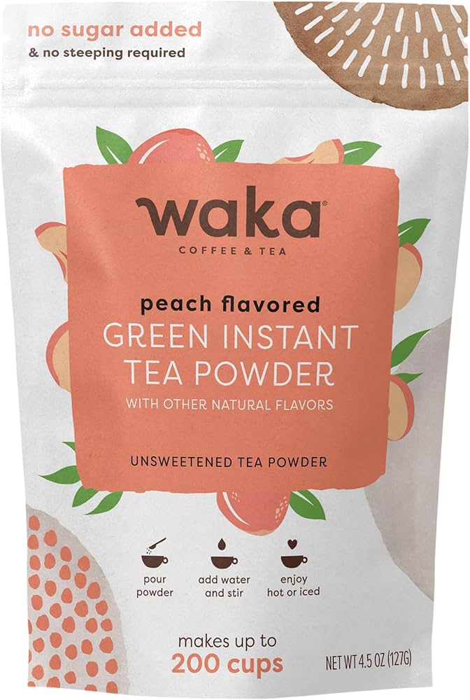 Amazon.com : Waka Instant Green Tea Mix, Peach Flavored - 100% Tea