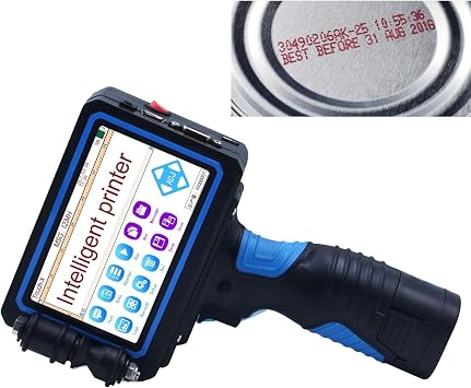 Portable Handheld Inkjet Printer, with 5 Inch Touch Screen, Printing Height 0.08-0.5 Inch Portable Handheld Printer for Label Variable Data etc Support 20 Languages & Handwriting Function