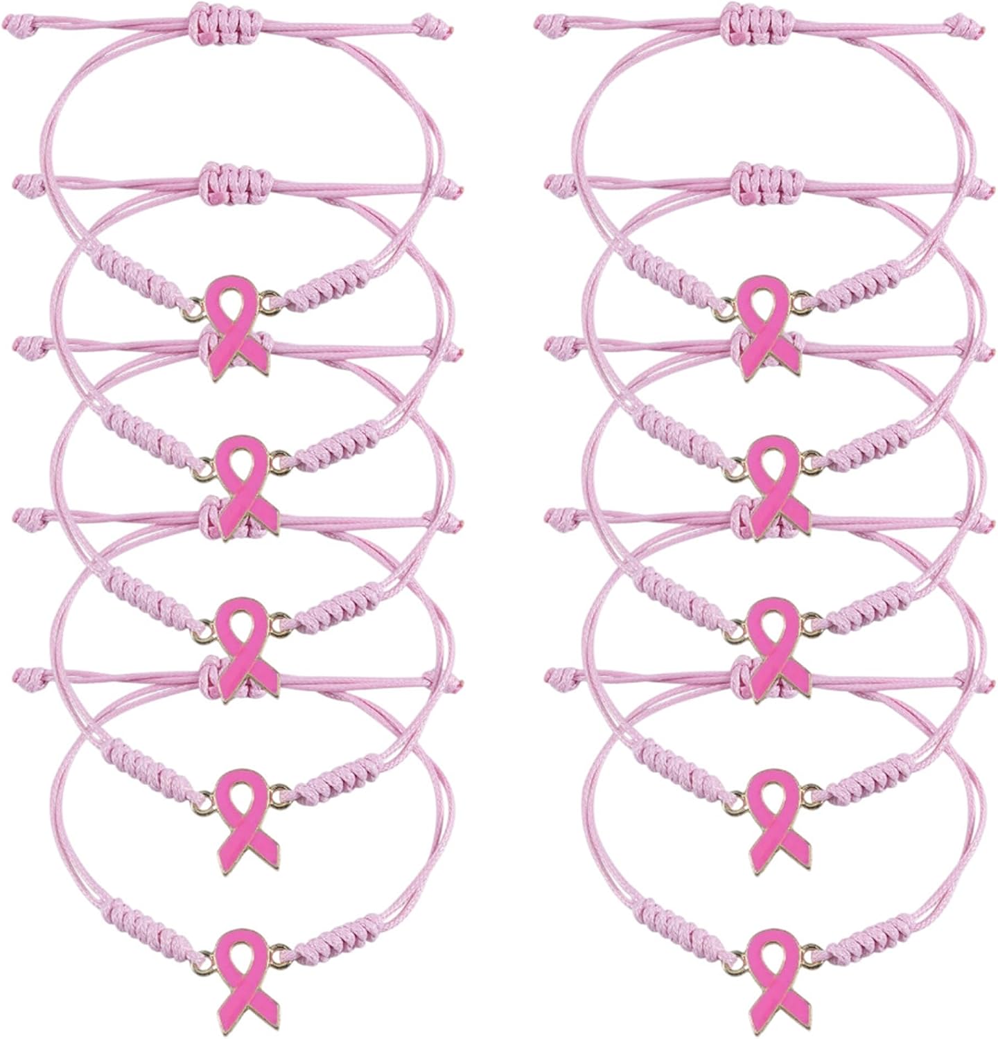 Breast Cancer Awareness Bracelets Pink Ribbon Charm Beads Bracelet for Women Encouragement Breast Cancer Jewelry image 2