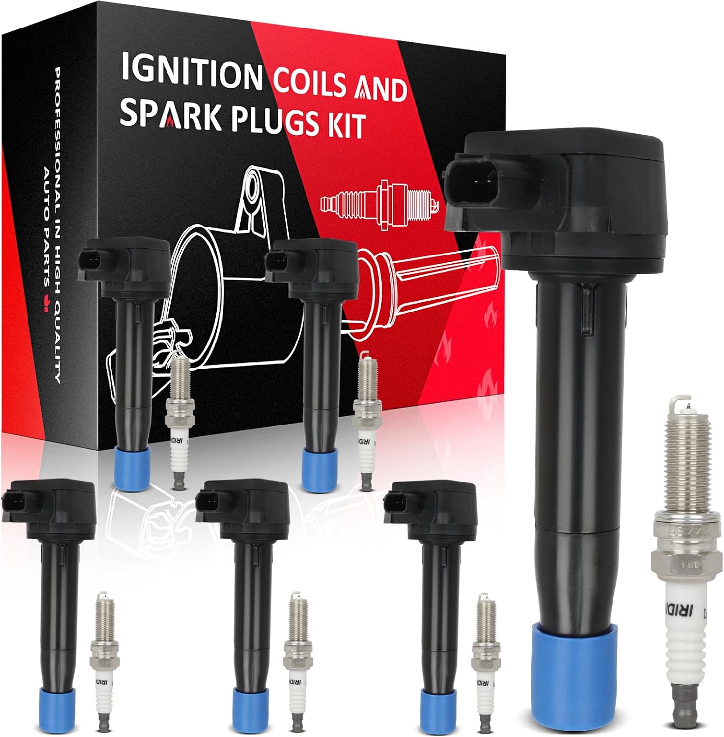 Set of 6 Ignition Coil Pack Fit and 6PCS Iridium Spark Plugs for Acura TL 3.5L 2013-2014 for H-onda Accord 3.5L 2008-2012 for H-onda Odyssey 3.5L 2008-2017 Replace UF-624