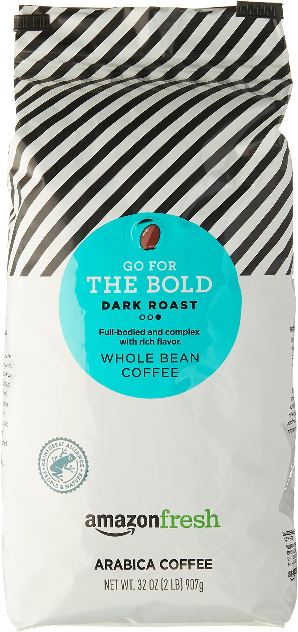 Amazon Fresh, Dark Roast, Whole Bean Coffee, 32 Oz