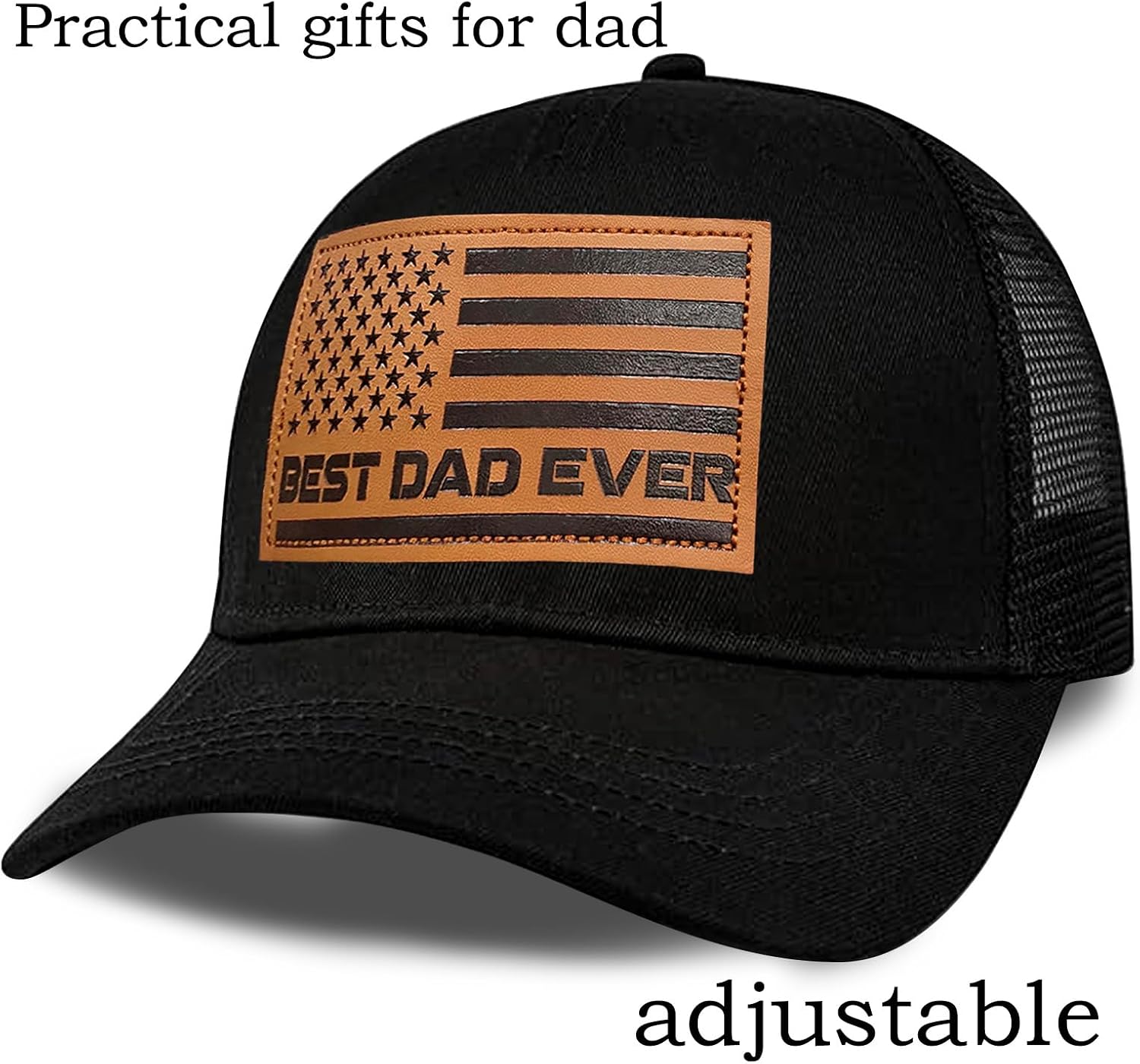 Best Dad Ever American Flag Hat for Men,Fathers Day Birthday Gifts from Daughter Son,Cool Dad Mesh Trucker Cap