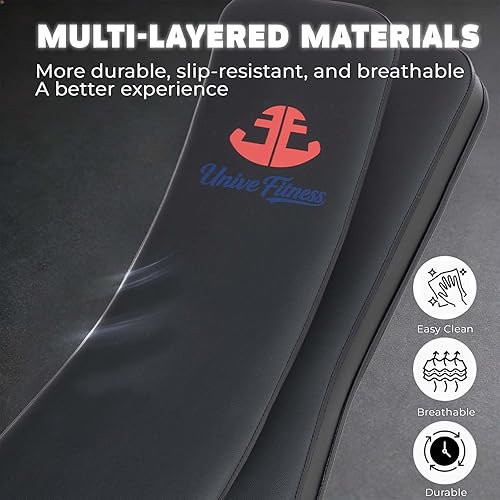 Miniatura 5 de Banco de pesas, banco de entrenamiento ajustable de 40, 1300 libras para entrenamiento de fuerza de cuerpo completo, plegable para espacio pequeño y