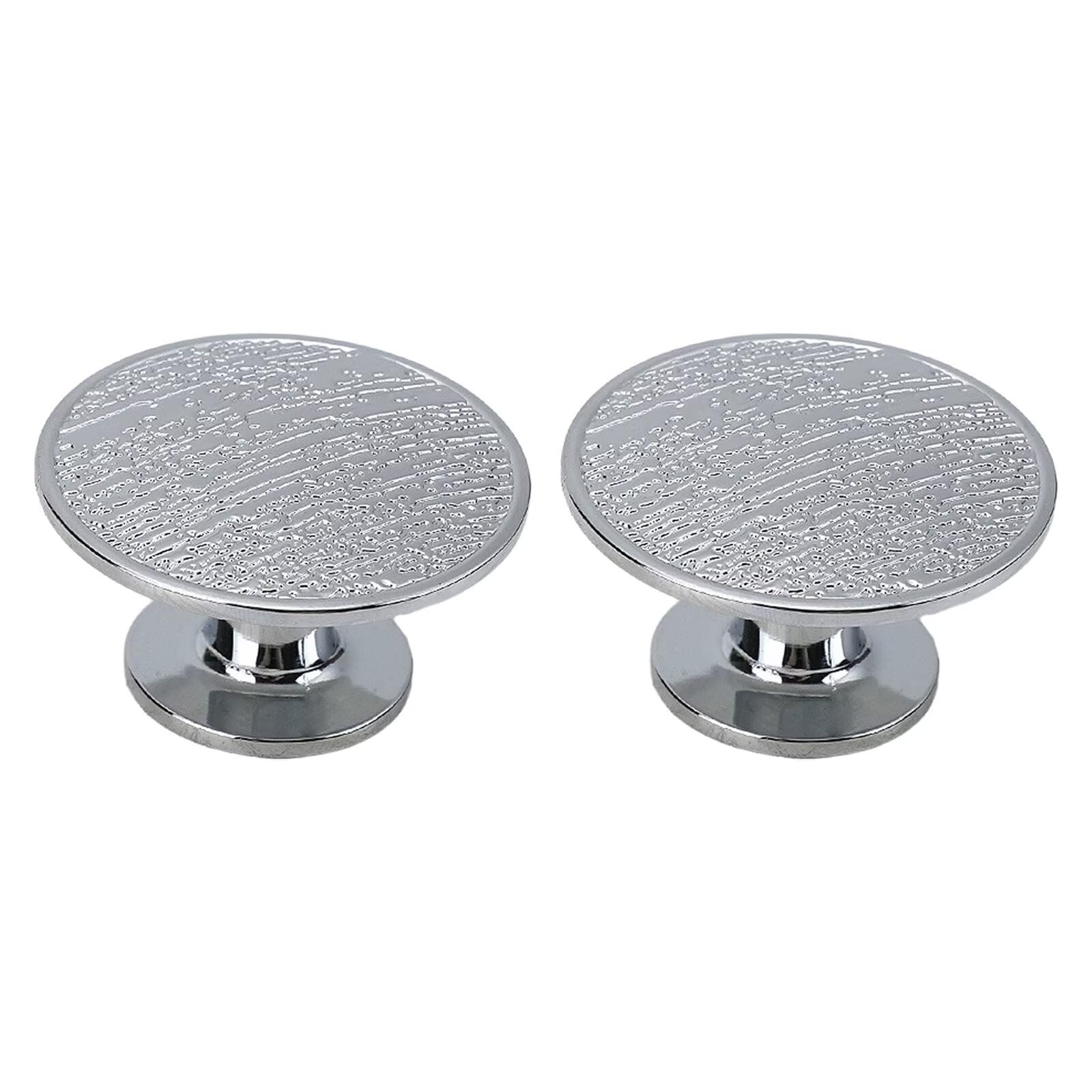 TYYCKJ 2Pcs Textured Round Cabinet Knobs, 50mm Zinc Alloy Single Hole Drawer Handles, Modern Pulls for Kitchen Wardrobe Cupboard Bedroom Cabinets Closet Pull and Knob