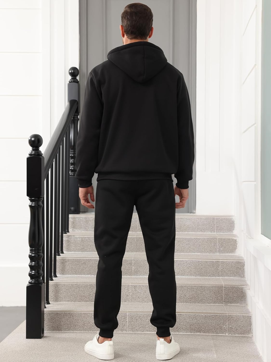 JIHUILAI Men Track Suits 2 Piece Set Quarter Zip Hoodie Sweatpants Jogging Suits Causal Athletic Men's Sweatsuits - Image 5