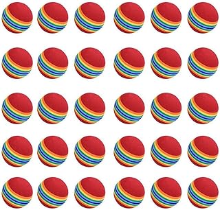 N / A 30PCS Practice Golf Balls Sponge Golf Ball Rainbow Stripe Foam Training Soft Balls for indoor/outdoor Exercise Swing...