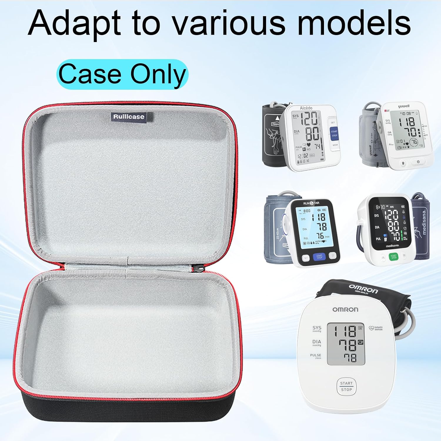 Carrying Case for OMRON Iron/Bronze/Silver/Gold / 7 Series / 3 Series Blood Pressure Monitor & yuwell Blood Pressure Monitor (Case Only)