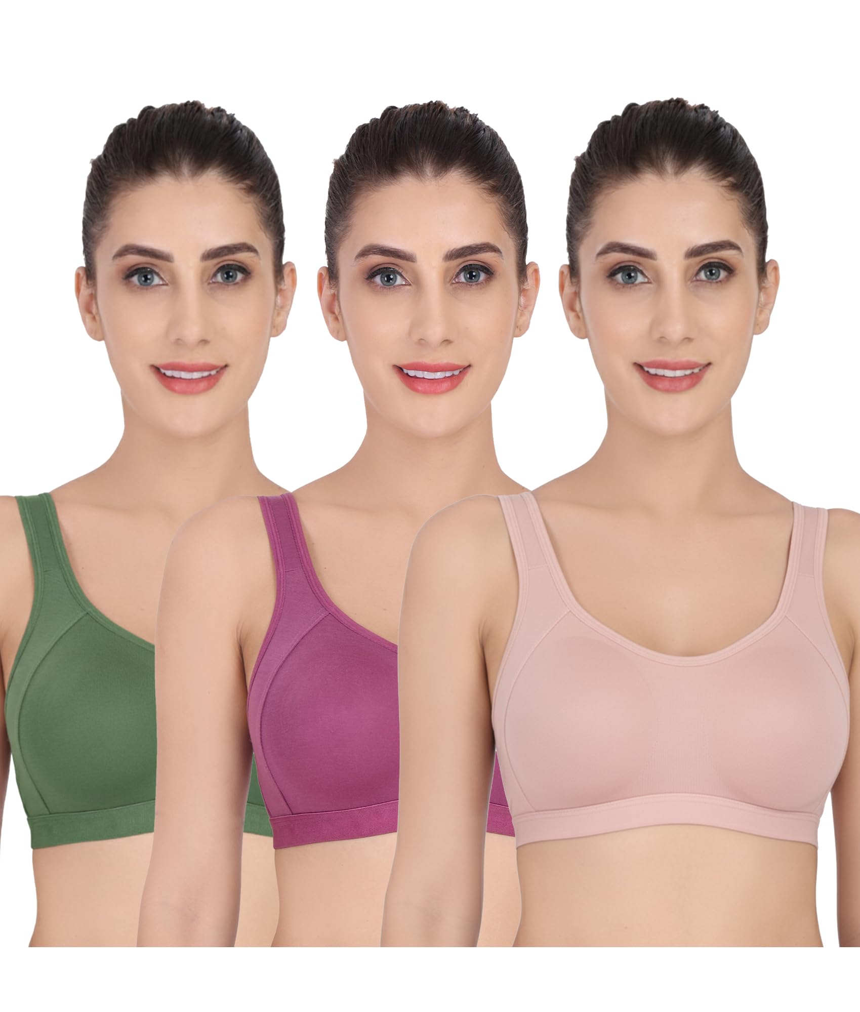 niba Women's Padded Non Wired Racer Back Sports Bra for Gym, Cardio, Zumba and Yoga Everyday Active Wear for Girls SB-444-P2-picture-49