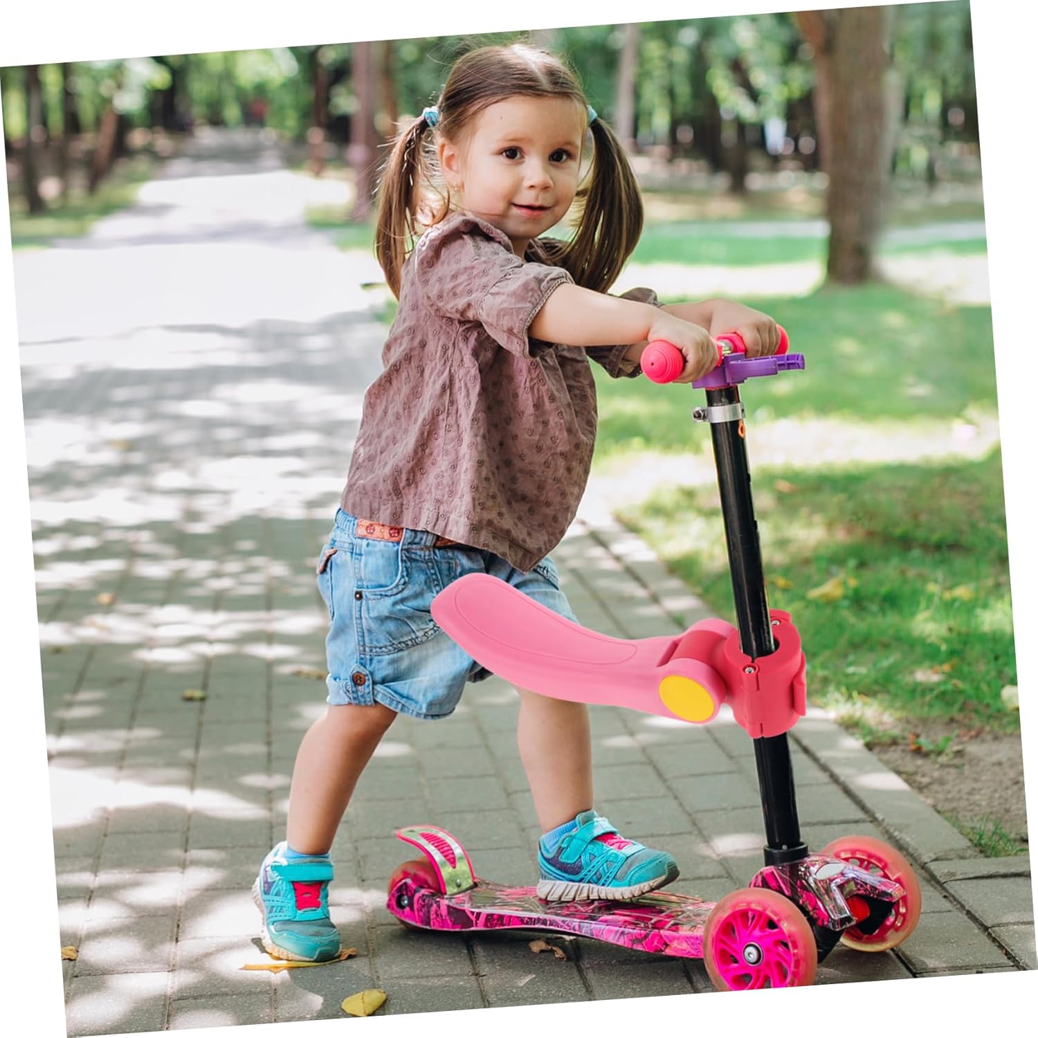 Kisangel Foldable Scooter Seat for Boys and Girls Padded Adjustable Saddle Portable Waterproof Accessory for Toddlers Detachable Cushioned Seat for Enhanced Comfort
