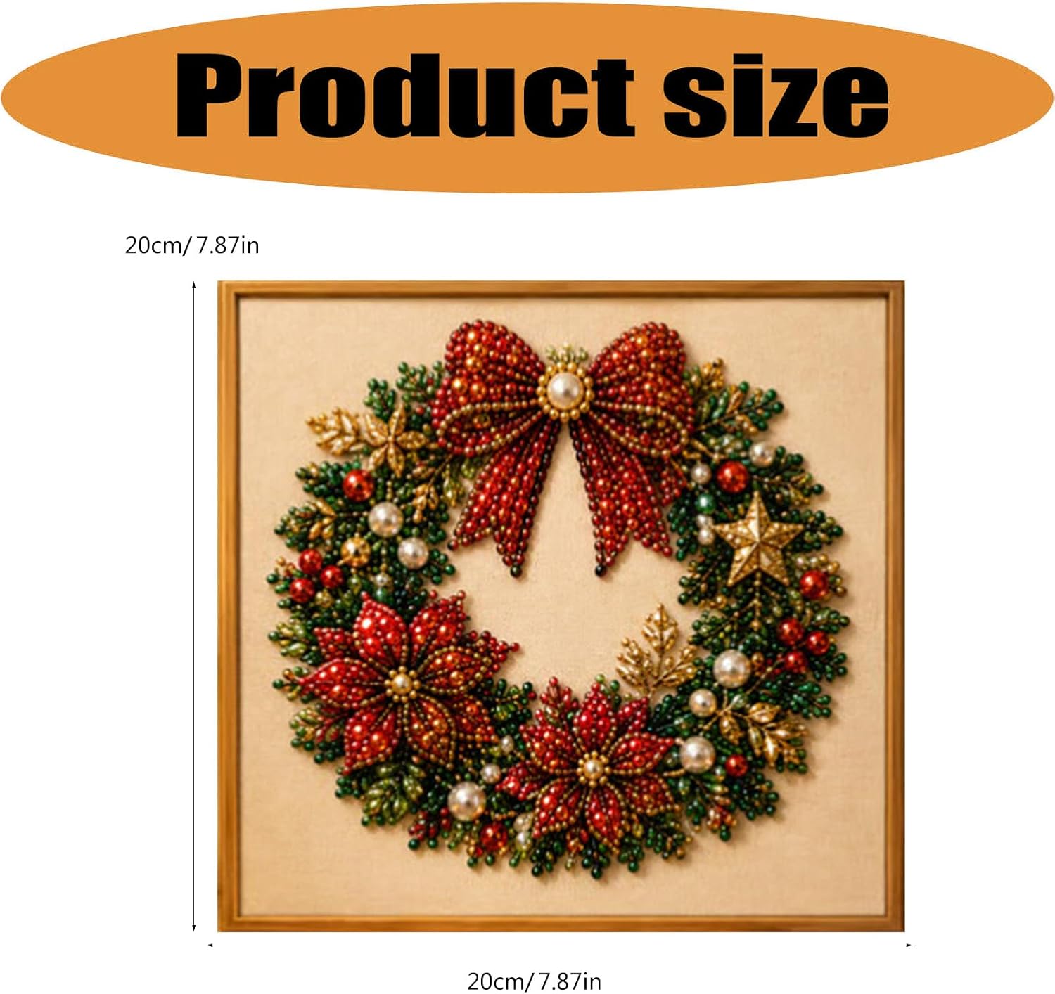 Hsylvanix Holiday Bead Canvas Artwork, with Photo Frame Old GIVE Gifts image 3