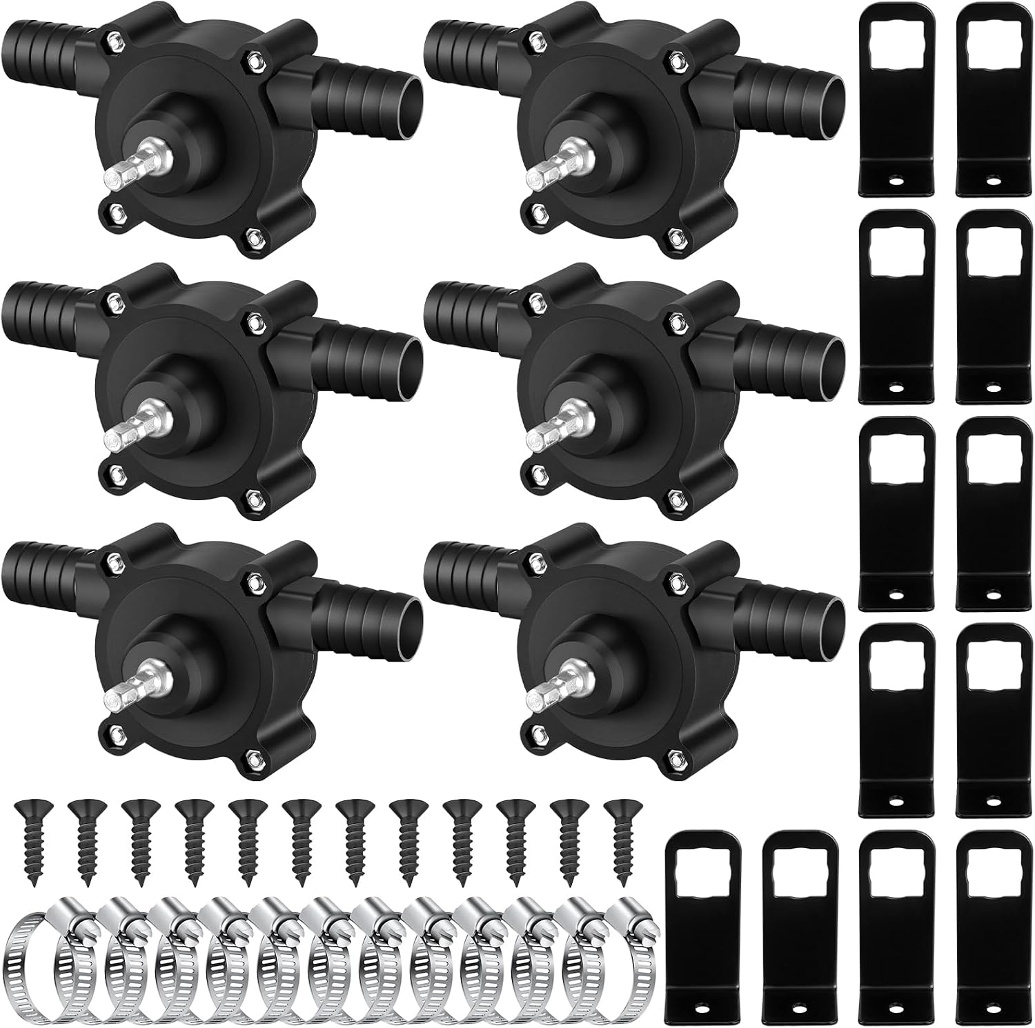 Threlaco 6 Pack Electric Drill Pump Portable Water Transfer Pump, Hand Drill Pump Self-priming Transfer Pump for Water Oil Gasoline Fuel