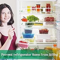 Vista 4 de Zubebe 4 Piezas Barras Dobles para Refrigerador de Autocaravana con Tensión de Resorte Ajustable, Barras de Nevera para RV, Accesorios