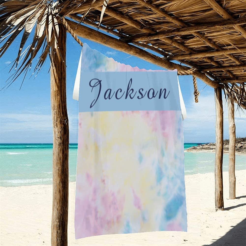 E-shine Custom Beach Towels - Personalized With Name, Tie Dye Design - View #7
