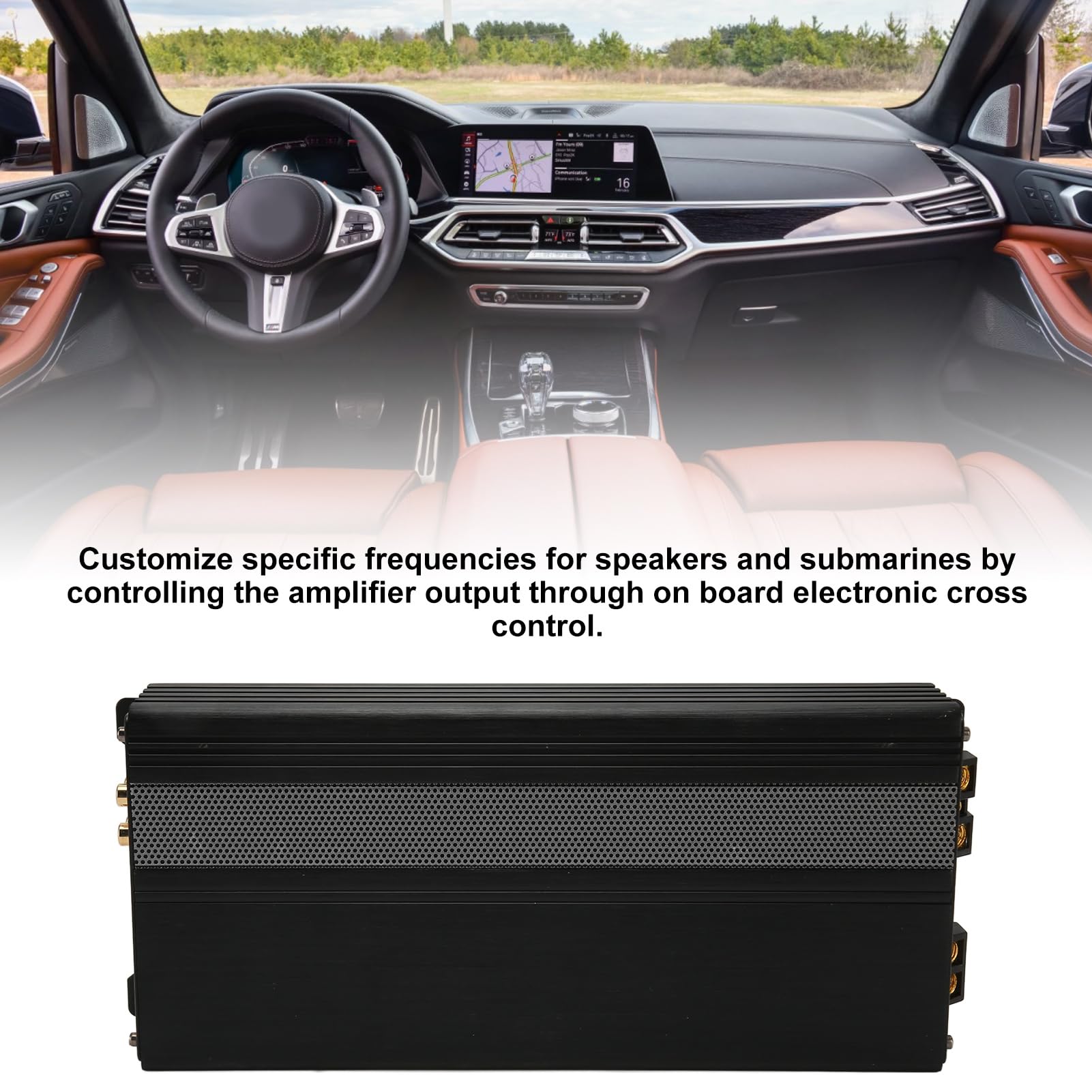 Amplificatore Digitale Classe D per Subwoofer Auto, 1200W 11-15V DC Amp Mono PWM MOSFET con Dissipatore Alluminio, Controllo Crossover Elettronico LED Protezione, Installa