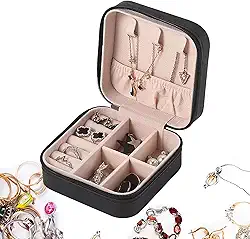 Porta-jóias portátil | Caixas de Jóias Para Mulheres Conjunto de Colar | Bolsa de armazenamento de joias de viagem para colar, brincos, anéis, pulseira Generic