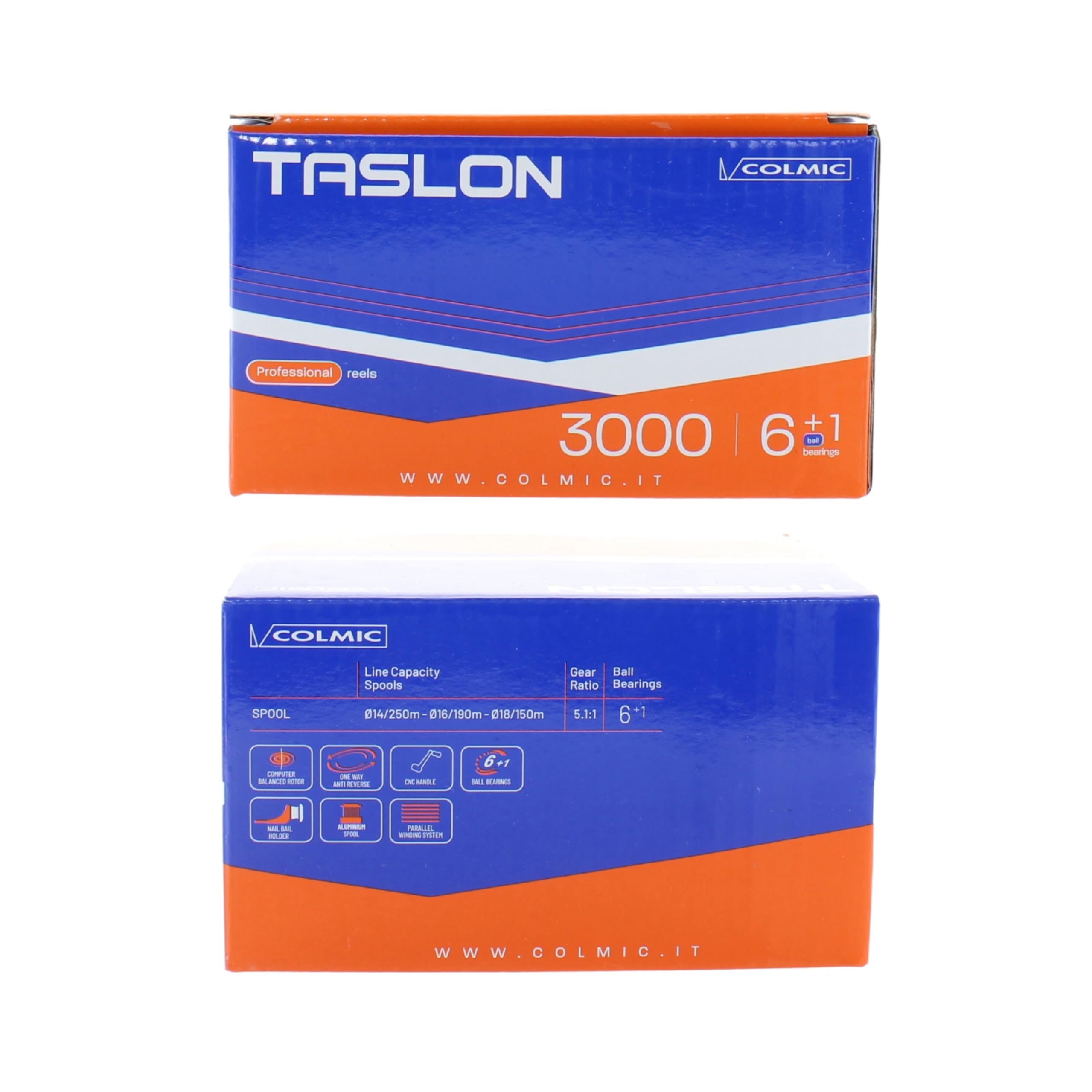 Colmic Taslon – Mulinello da Pesca Frizione Anteriore Sigillata, Grafite XTS-55, CNC Nail Anti-torsione, Cuscinetti Inox – Disponibile in 6 Taglie – Prodotto Ufficiale Colmic