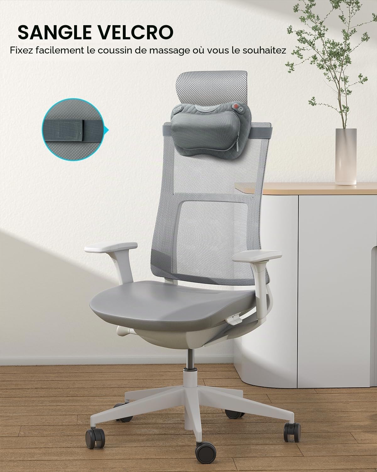 ALLJOY Coussin Massant Chauffrant, Massage Dos Shiatsu avec 4 Nœuds, Appareil de Massage pour Nuque, Cou, Cervical, 3 Vitesses Réglable, Housse Amovible, Cadeau pour Femme, Homme