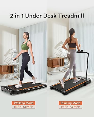 Miniatura 8 de UREVO - Caminadora eléctrica plegable 2 en 1 para debajo del escritorio, 2.5 HP, máquina de correr eléctrica plegable para oficina en casa con