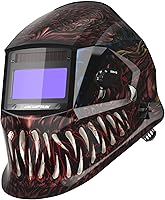 ARCCAPTAIN Alien Auto Darkening Welding Helmet, True Color 1/1/1/1 Optics, 4 Sensors 1/25000s Response, Solar Powered Lightweight Weld Hood