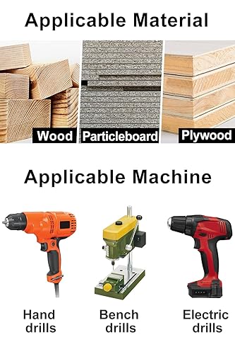 Miniatura 6 de Lytool Juego de brocas avellanadas, 5 brocas para fregadero de encimera para madera, vástago hexagonal de 14 pulgadas para carpintería, cambio