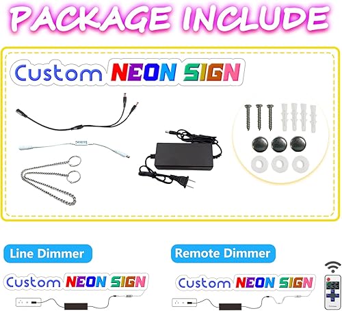 Miniatura 6 de Letrero de neón personalizado alimentado con interruptor regulable, luz de neón LED para suministros de fiesta, regalo, telón de fondo de boda,
