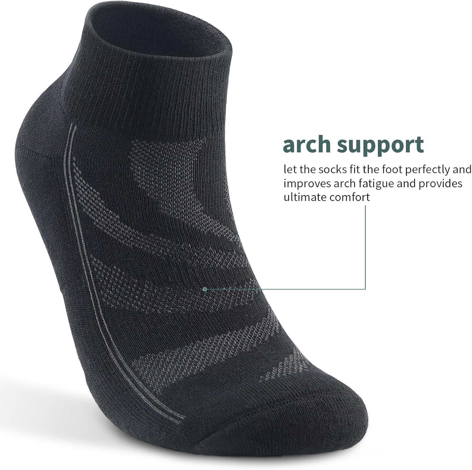 Lapulas 6 Pack Men's Ankle Socks with Cushion, Cotton Quarter Socks for Sport Training Running - Image 2