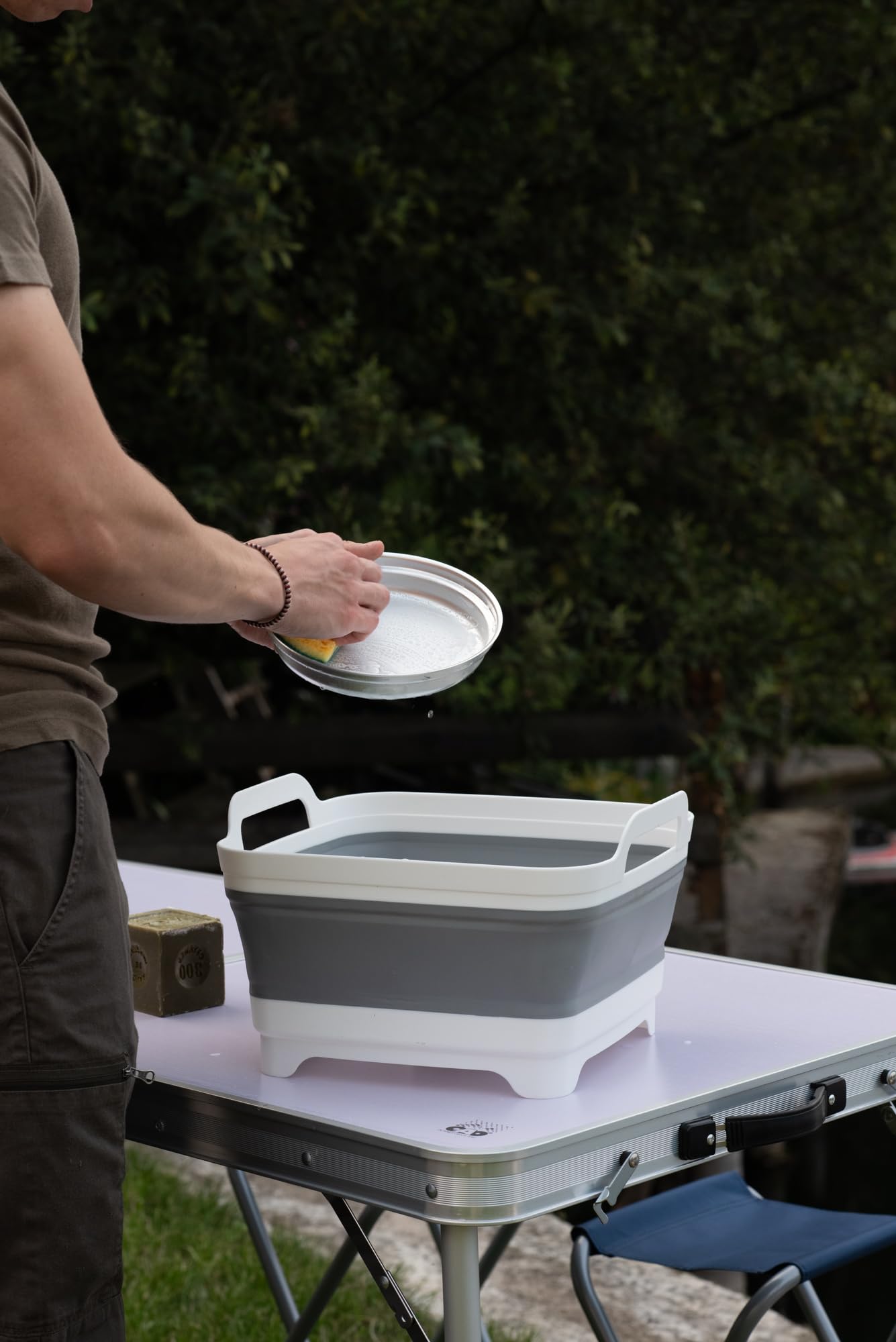 C.A.O. - Bassine rétractable 9 litres en Polypropylène/TPR - Longueur 32,5 cm - Largeur 38,5 cm - Hauteur 18 cm (dépliée) - 7 cm (pliée)