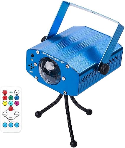 Leaden Luces láser para fiestas, proyector de luz LED de 7 colores, iluminación estroboscópica de ondas de agua para fiestas, habitación,