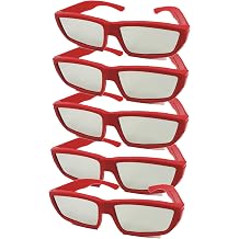 Bookishbunny 5 Pairs Solar Eclipse Viewers Plastic Glasses Sun Viewing ISO Certified 5pk Red