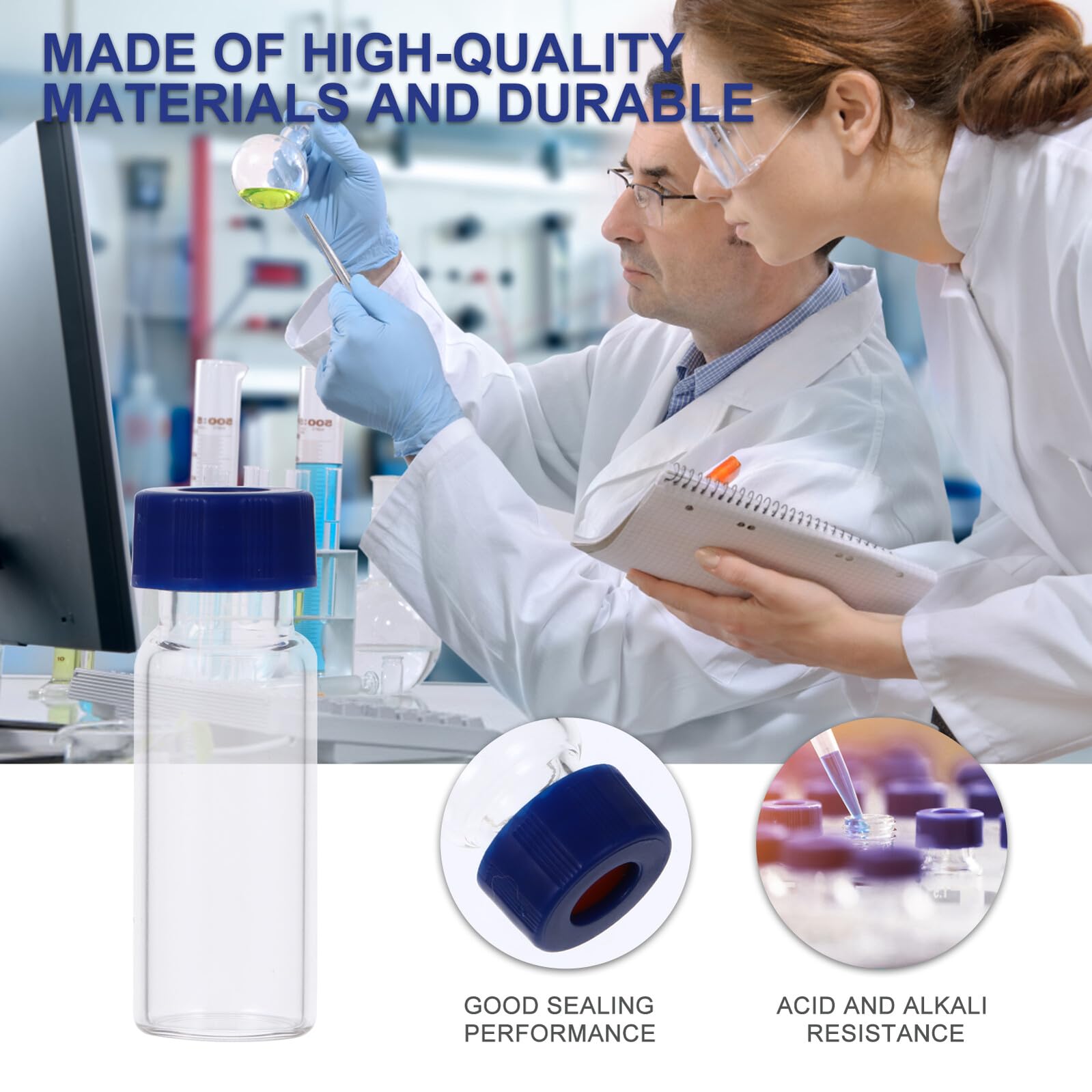 Chromatographie Vials 100 Stück 1, 5 Ml/2 Ml Glas mit Schraubverschluss